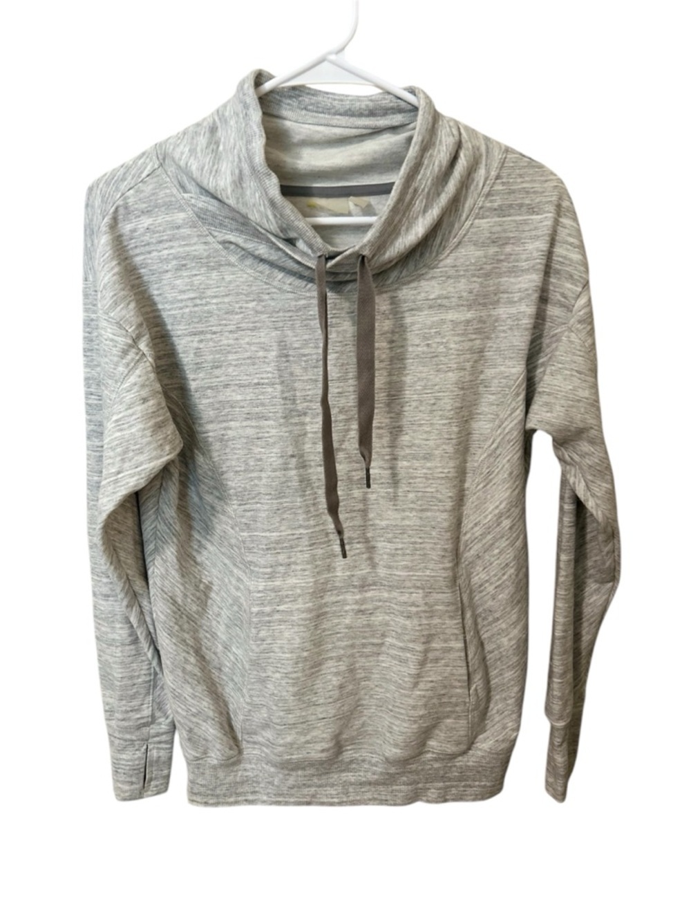 Zella Cowl Neck Drawstring Pullover Sweatshirt Heather Gray Oversized Size XS